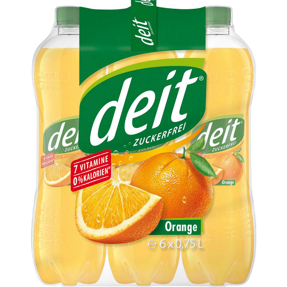 Produktabbildung Deit Orangen-Limonade, zuckerfrei (6x 0,750 Liter)