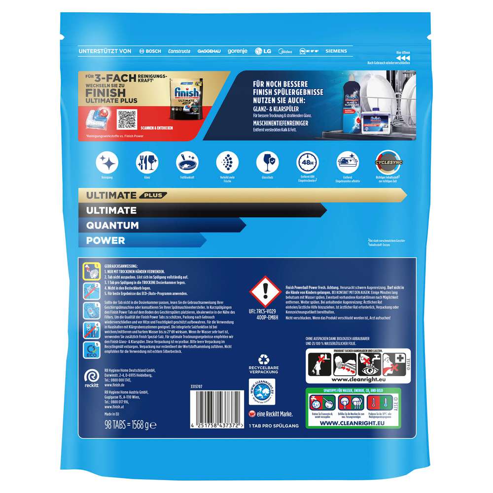 Produktabbildung Finish Spülmaschinen-Caps Power Fresh