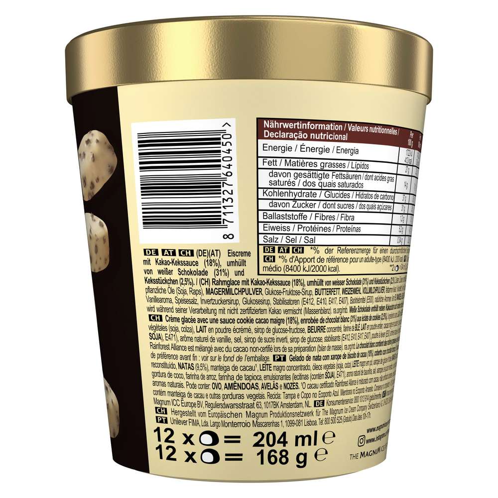 Produktabbildung Magnum Eis, Bonbon White Chocolate & Cookies