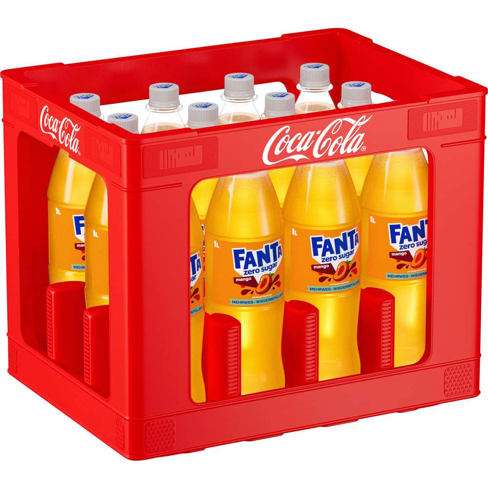 Produktabbildung Fanta Limonade Mango, zuckerfrei (12x 1,000 Liter)