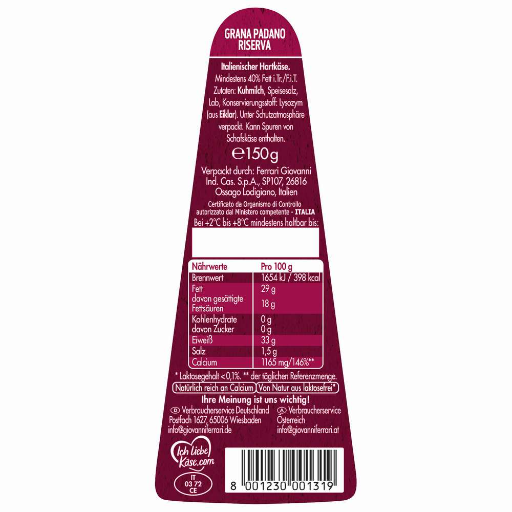 Produktabbildung Giovanni Ferrari Grana Padano Riserva