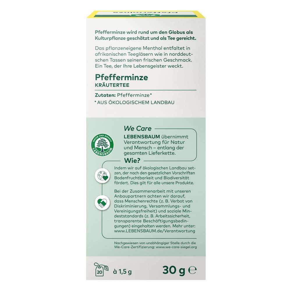 Produktabbildung Lebensbaum Bio Kräutertee, Pfefferminze