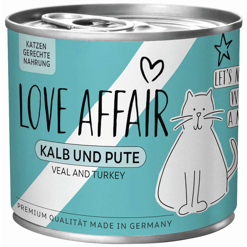 Produktabbildung Hardys Manufaktur Katzen-Nassfutter Love Affair, Kalb/Pute