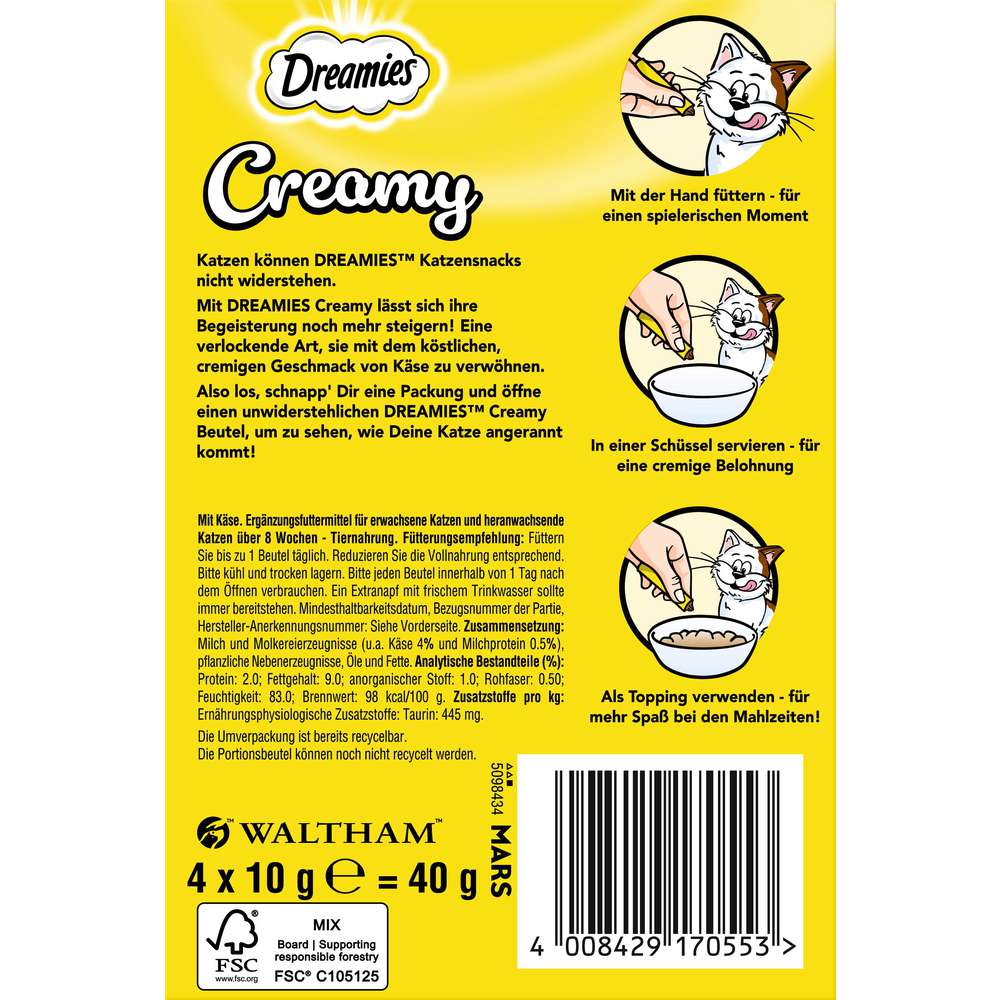 Produktabbildung Dreamies Katzen-Snack Creamy, Käse