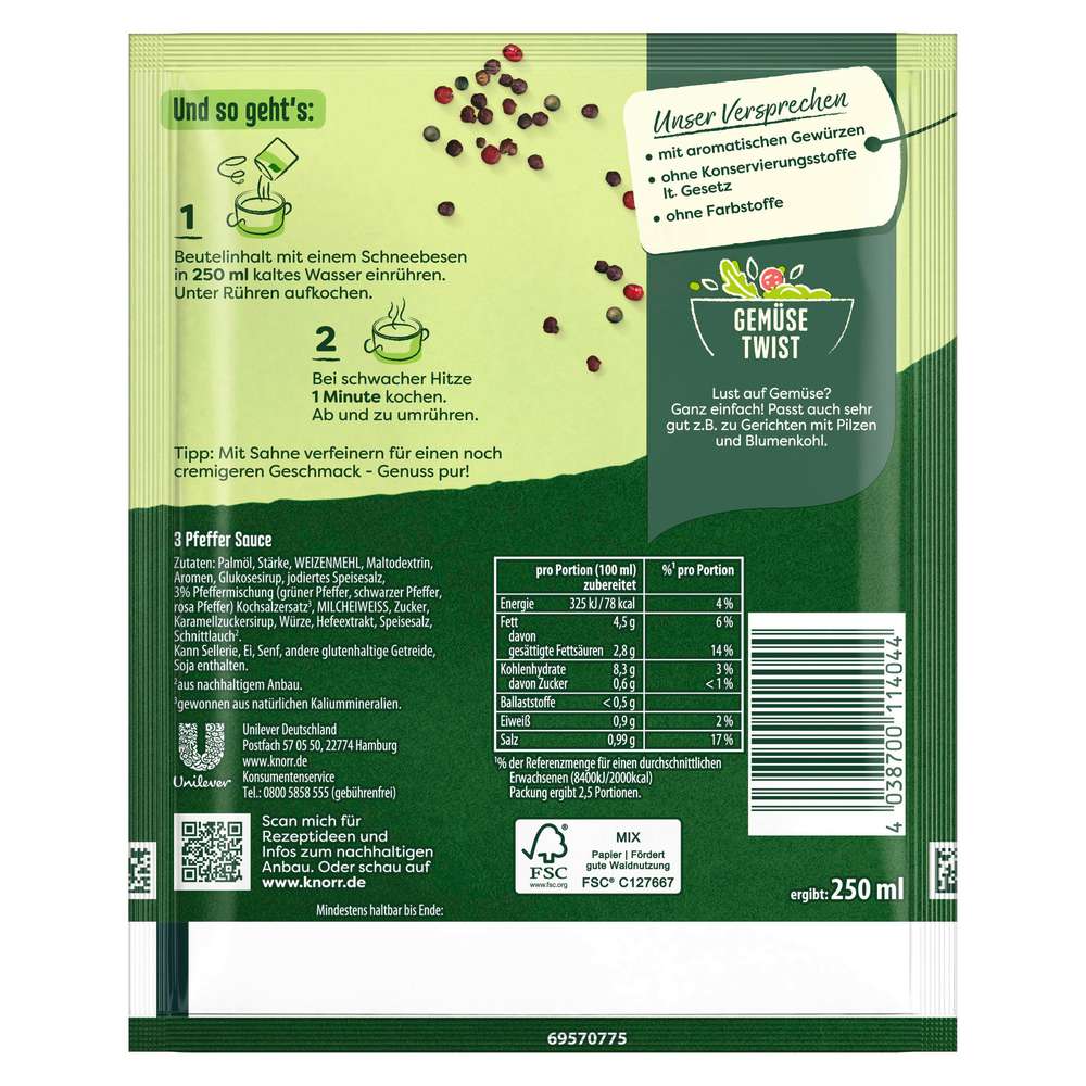 Produktabbildung Knorr Feinschmecker 3-Pfeffer Sauce