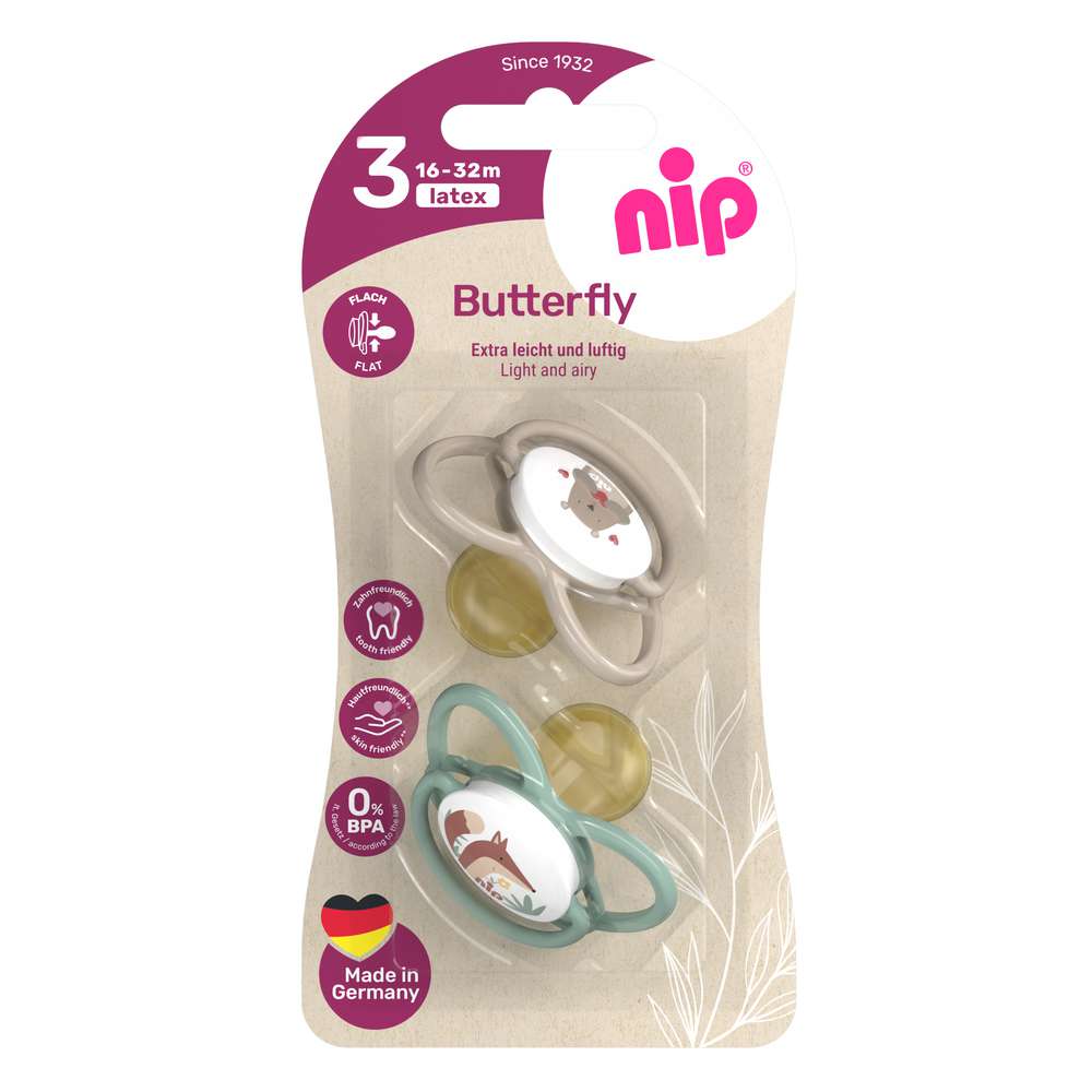 Produktabbildung nip Schnuller Butterfly mit Ring Gr. 3