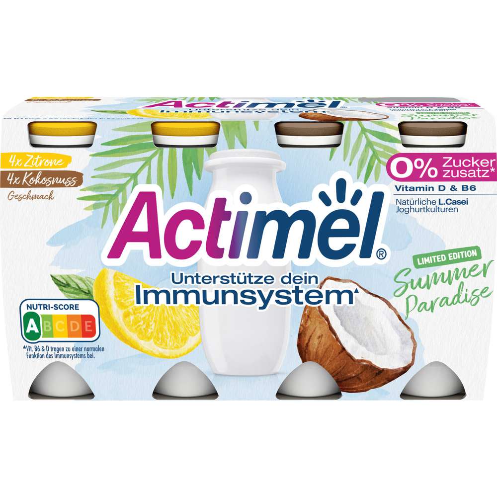 Produktabbildung Danone Actimel Trinkjoghurt,  Zitrone/Kokosnuss