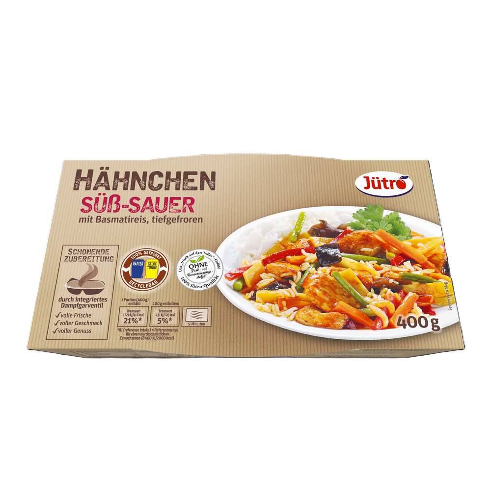 Produktabbildung Jütro Hähnchen süß-sauer, tiefgekühlt