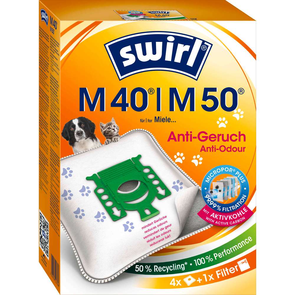 Produktabbildung Swirl Staubsaugerbeutel M40, Anti-Odour