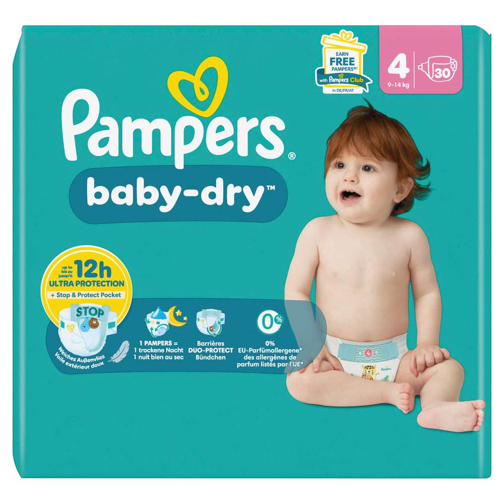 Produktabbildung Pampers Windeln Baby Dry Gr.4 Maxi 9-14 kg, XXL-Pack