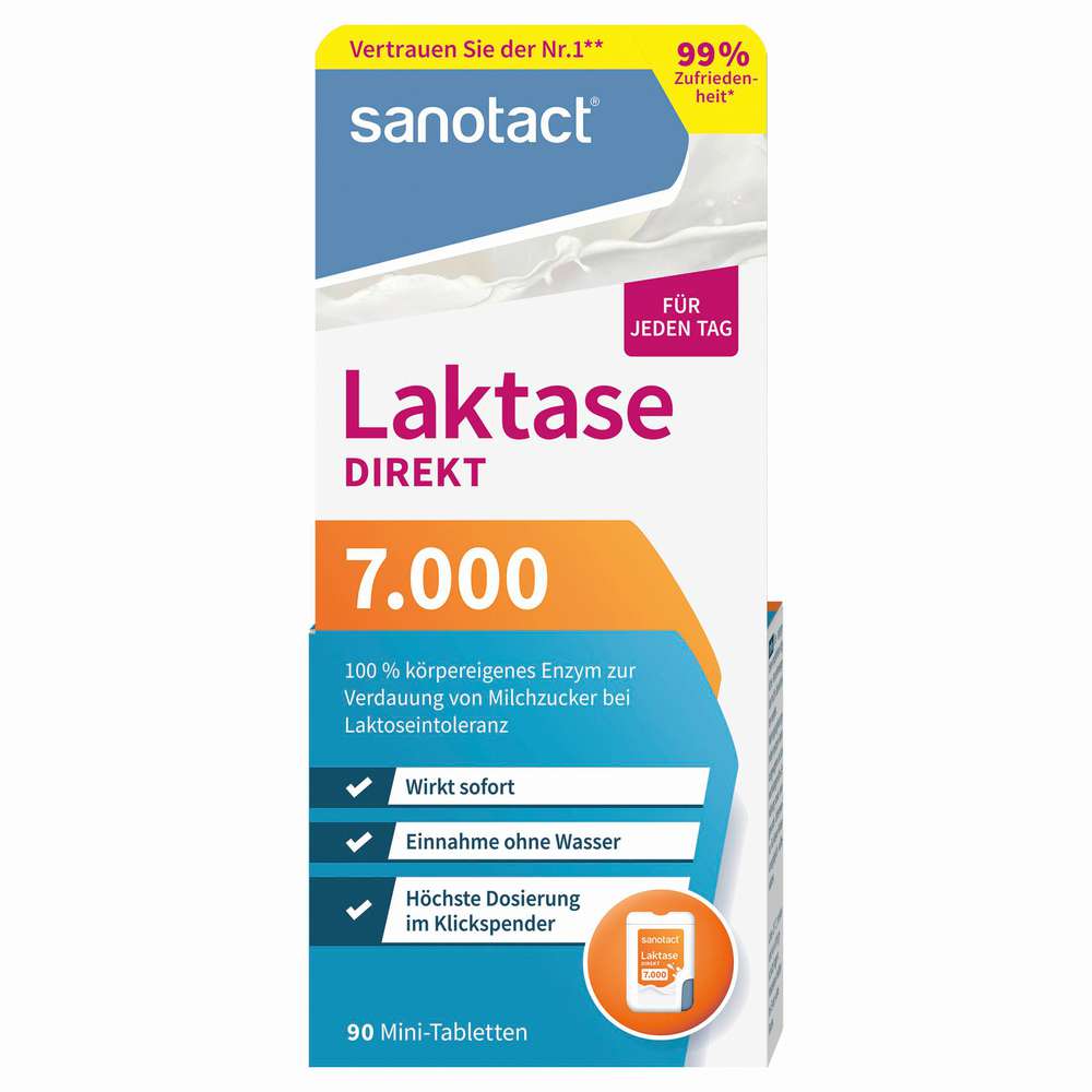 Produktabbildung sanotact Laktase 7.000 Direkt Mini Tabletten