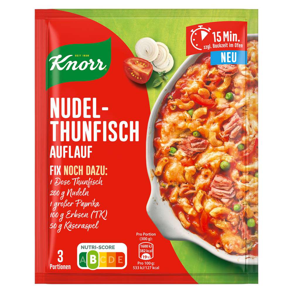 Produktabbildung Knorr Fix-Würzmischung, Nudel Gratin mit Thunfisch