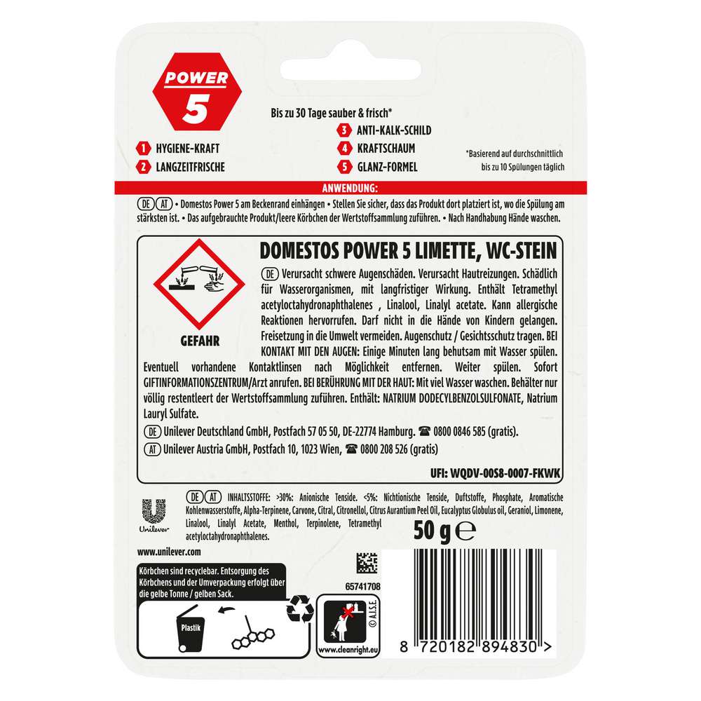 Produktabbildung Domestos WC-Stein Power 5, Limette