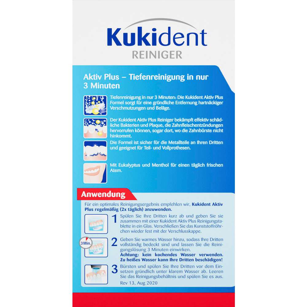 Produktabbildung Kukident Aktiv Plus Zahnersatz-Reiniger