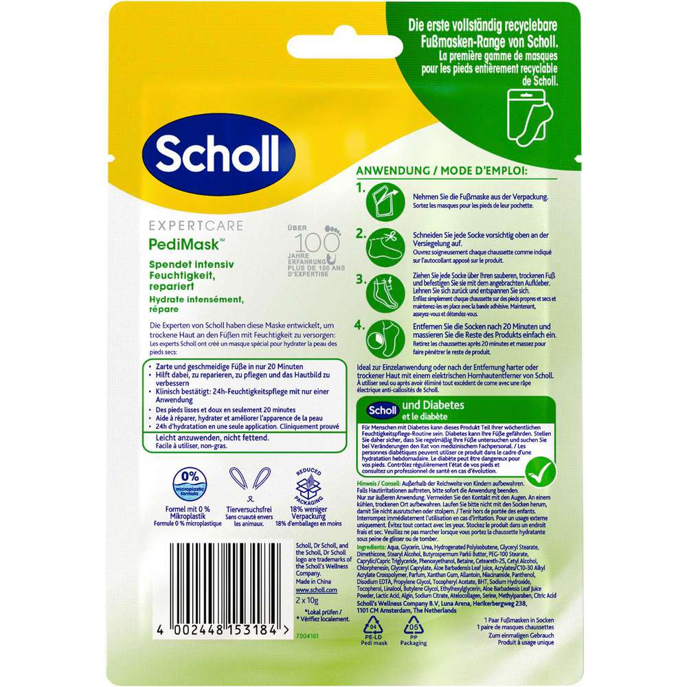 Produktabbildung Scholl Fußmaske, intensiv pflegend, mit Aloe Vera