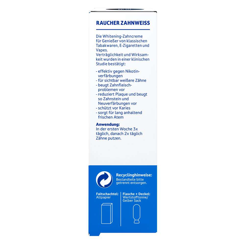 Produktabbildung Perlweiss Zahncreme Raucher Zahnweiss