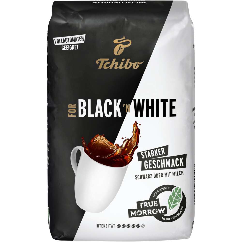 Produktabbildung Tchibo Kaffee For Black'nWhite vollmundig, ganze Bohne