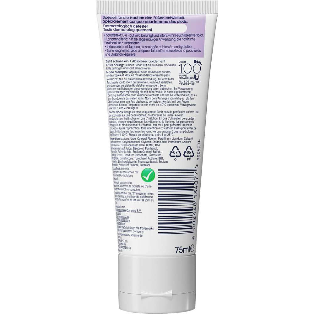 Produktabbildung Scholl Fußcreme, regenerierend, für extrem trockene Haut, mit 10 % Urea