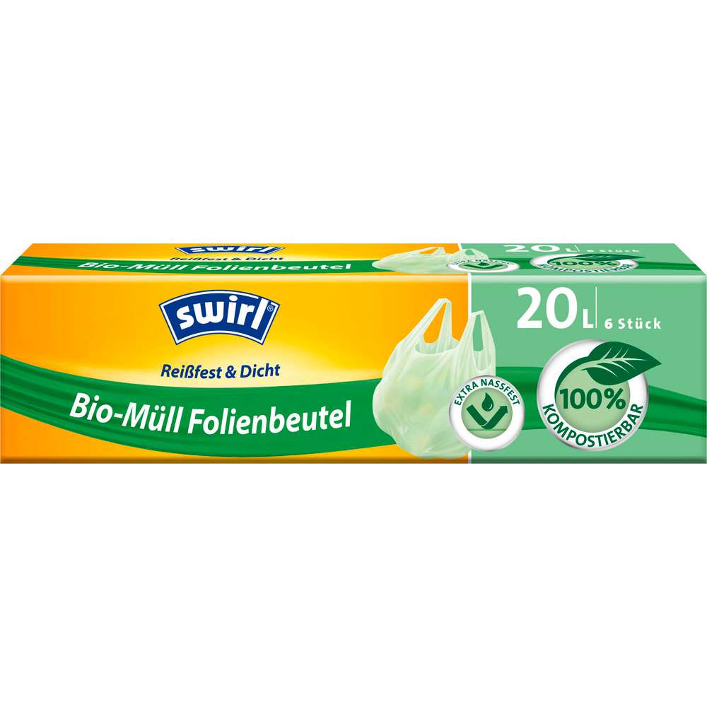 Produktabbildung Swirl Bio-Müll Folienbeutel mit Tragegriff, 20l
