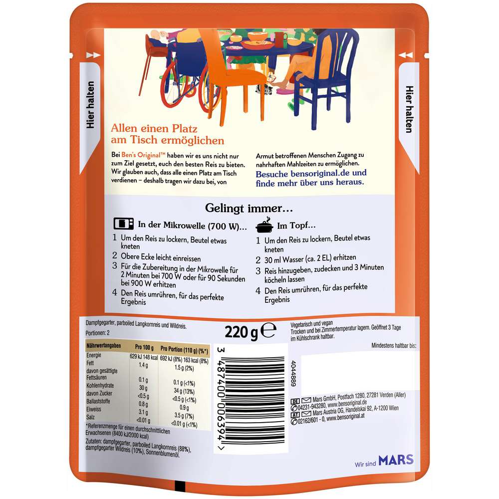 Produktabbildung BEN'S ORIGINAL Reis Express, Langkorn & Wildreis