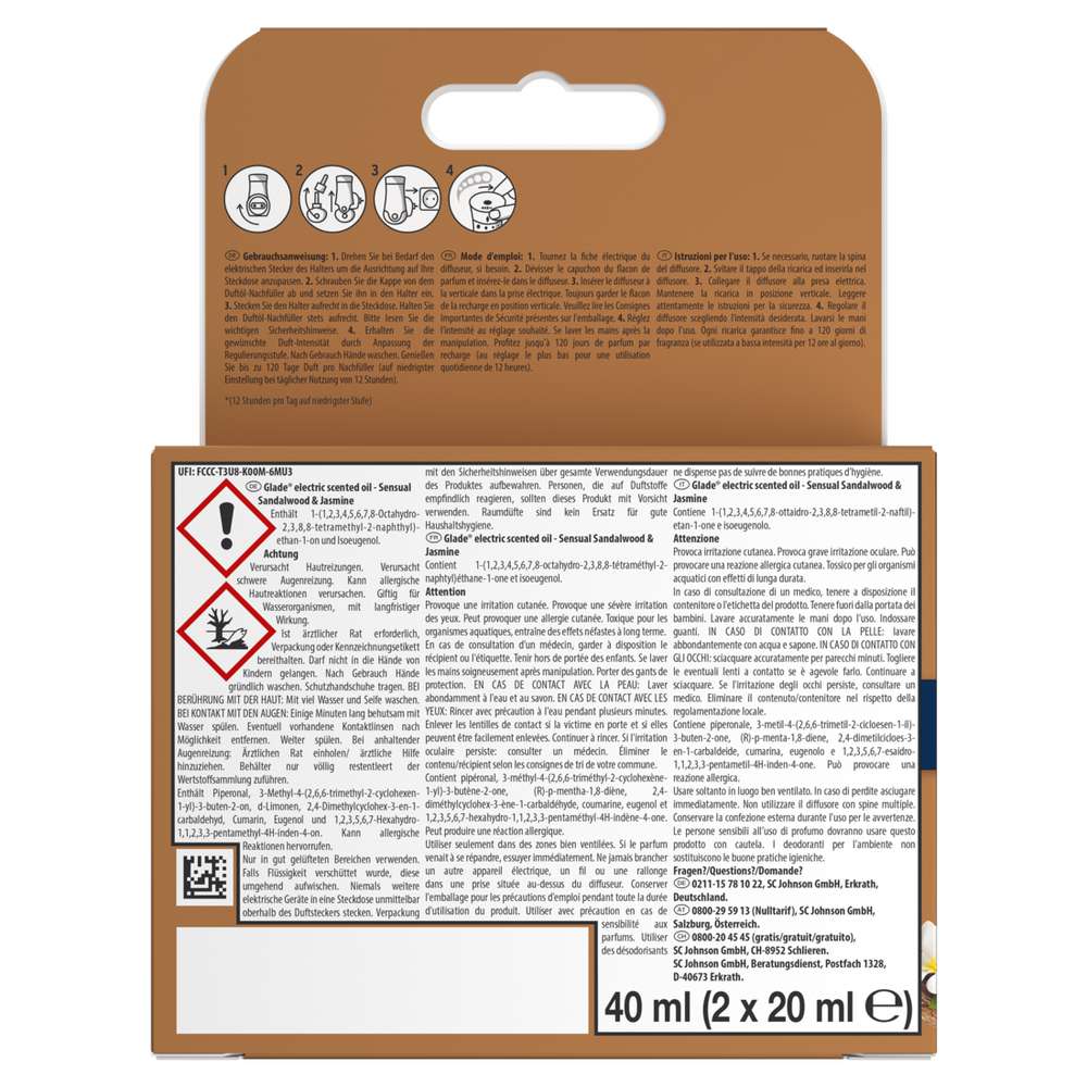 Produktabbildung Glade Duftstecker Electric Scented Oil Nachfüller, Sandalwood