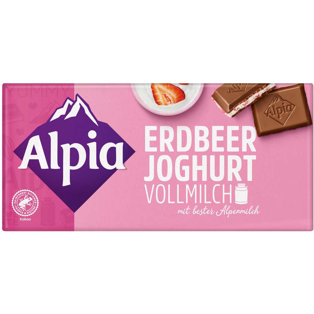 Produktabbildung Alpia Tafelschokolade, Erdbeer-Joghurt