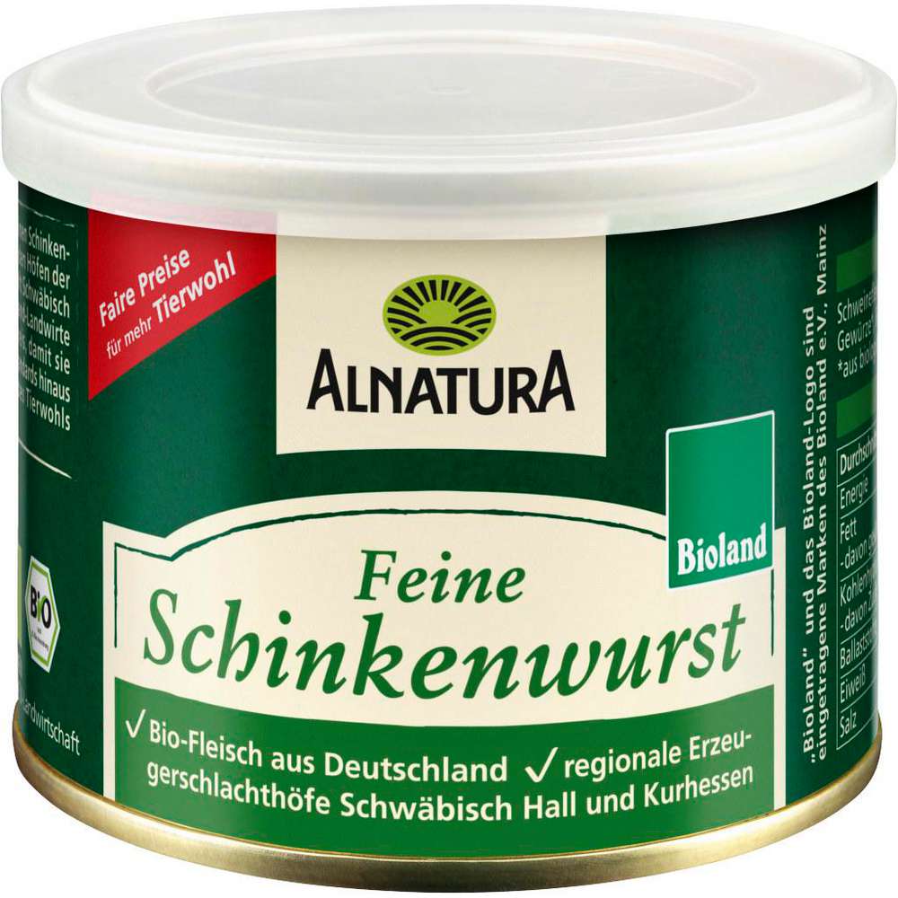Produktabbildung Alnatura Bio Schinkenwurst, fein