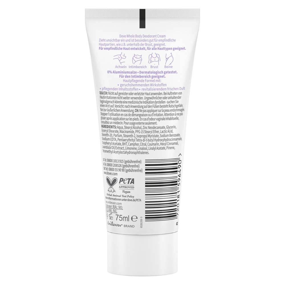 Produktabbildung Dove Deo-Creme Whole Body, Lavendel & Kamillenduft