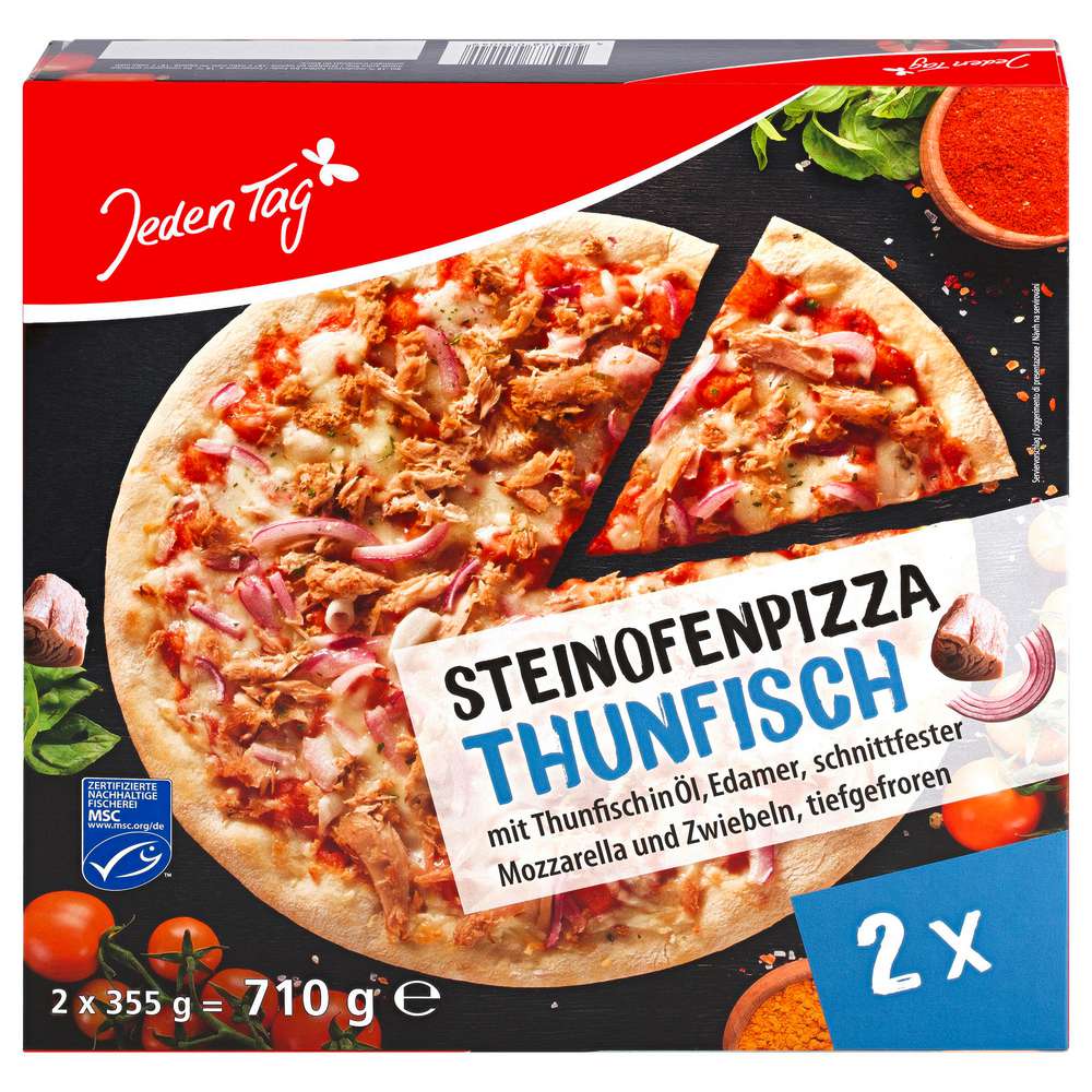 Produktabbildung Jeden Tag Steinofenpizza Thunfisch, tiefgekühlt