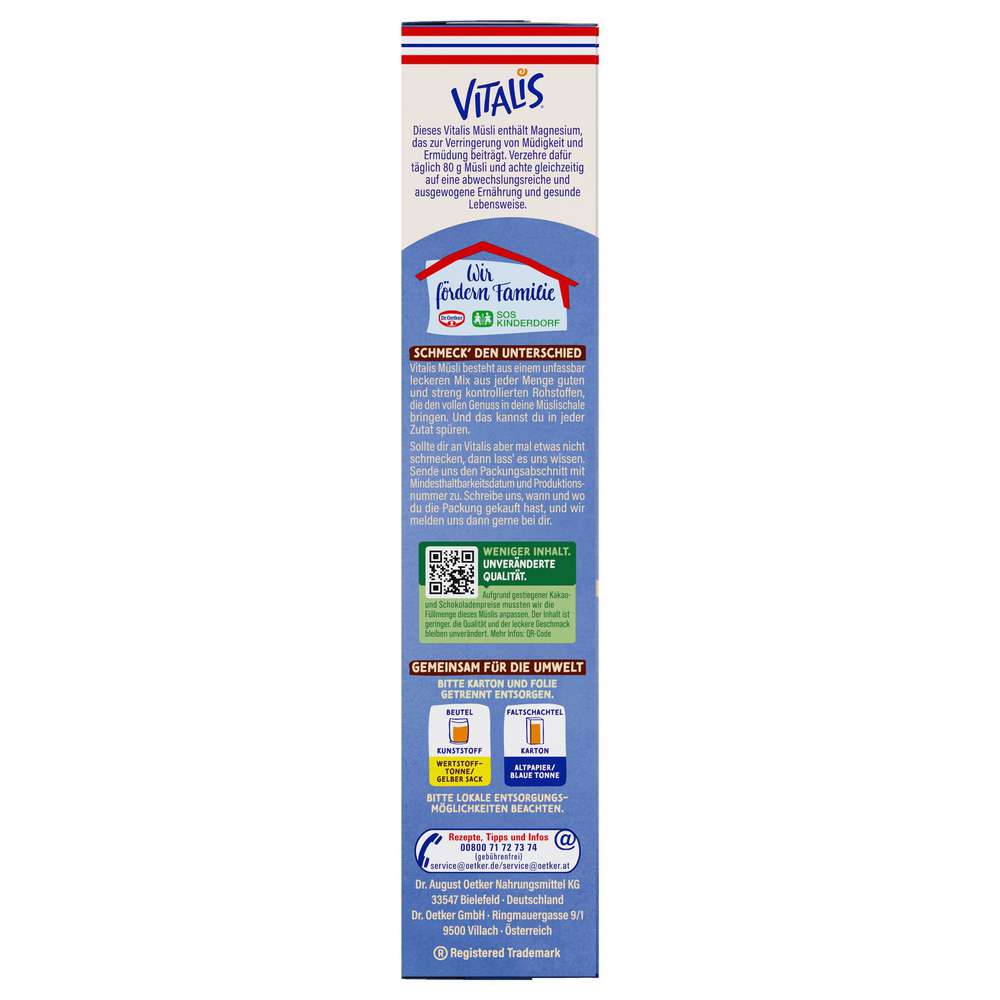 Produktabbildung Dr. Oetker Vitalis Knusper Müsli Nougat-Schoko