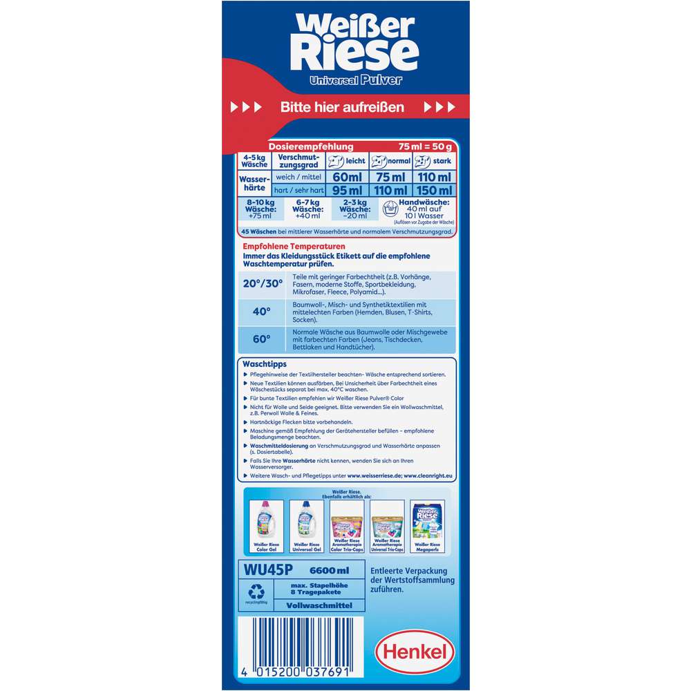 Produktabbildung Weißer Riese Universal-Wachmittel Pulver