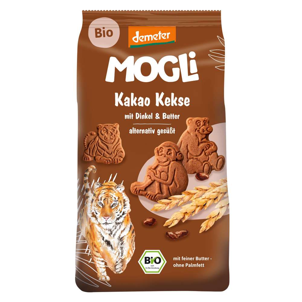 Produktabbildung MOGLi Bio Kakokekse Nasch Gebäck, mit Dinkel und Butter