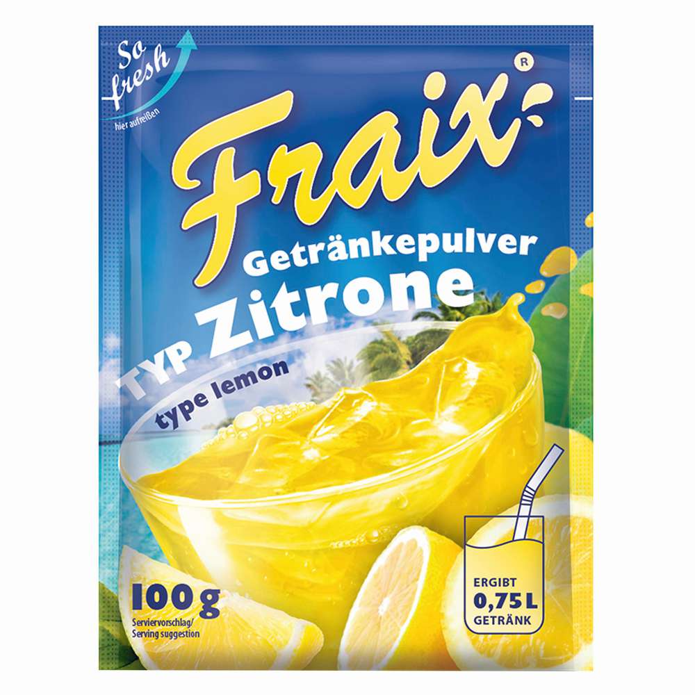 Produktabbildung Fraix Getränkepulver, Typ Zitrone