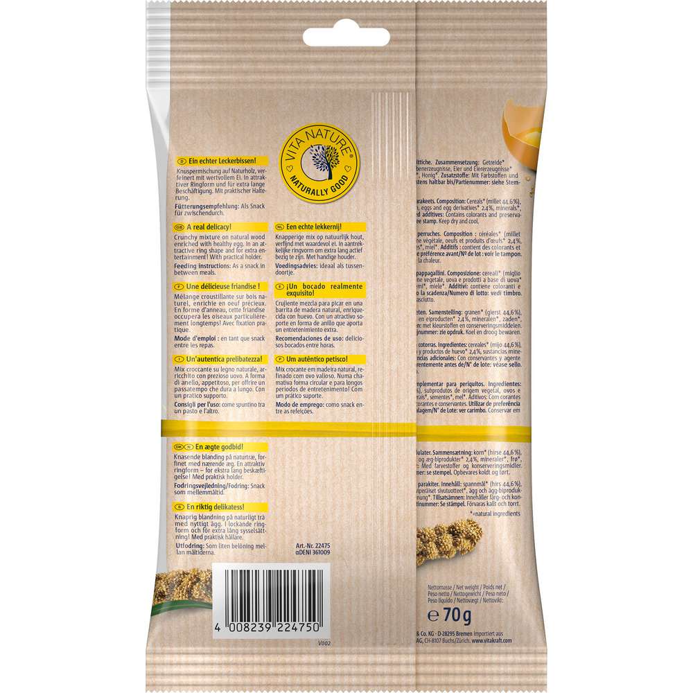 Produktabbildung Vitakraft Vogel-Snack Ring XL, Hirse/EI