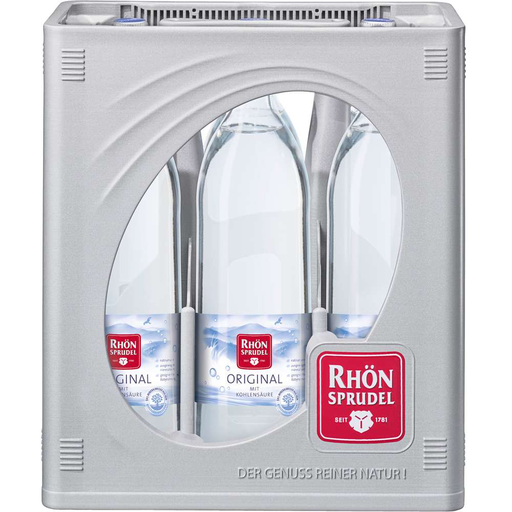 Produktabbildung Rhön Sprudel Mineralwasser, Original mit Kohlensäure (6x 1,000 Liter)