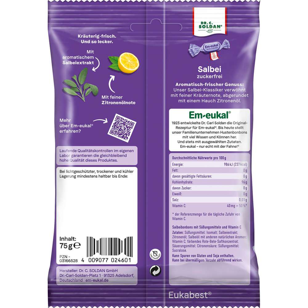 Produktabbildung Em-Eukal Salbei Bonbons