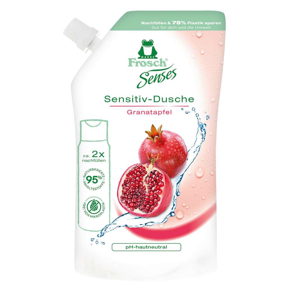 Produktabbildung Frosch Sensitiv-Dusche Nachfüllbeutel, Granatapfel