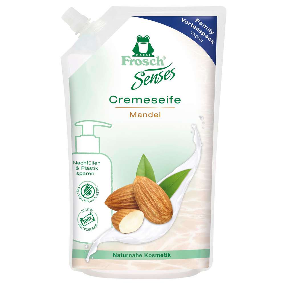 Produktabbildung Frosch Cremeseife Senses Nachfüller Mandel