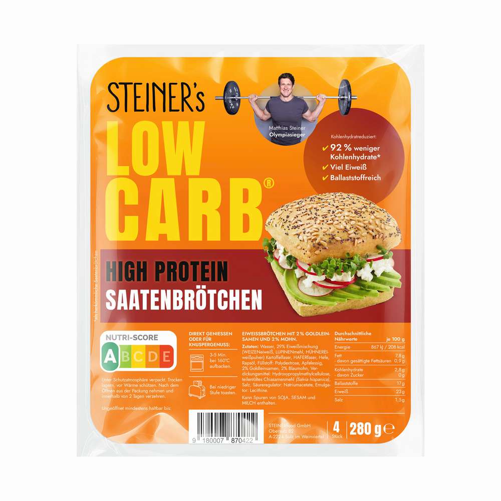 Produktabbildung Steiner Saatenbrötchen  Low Carb