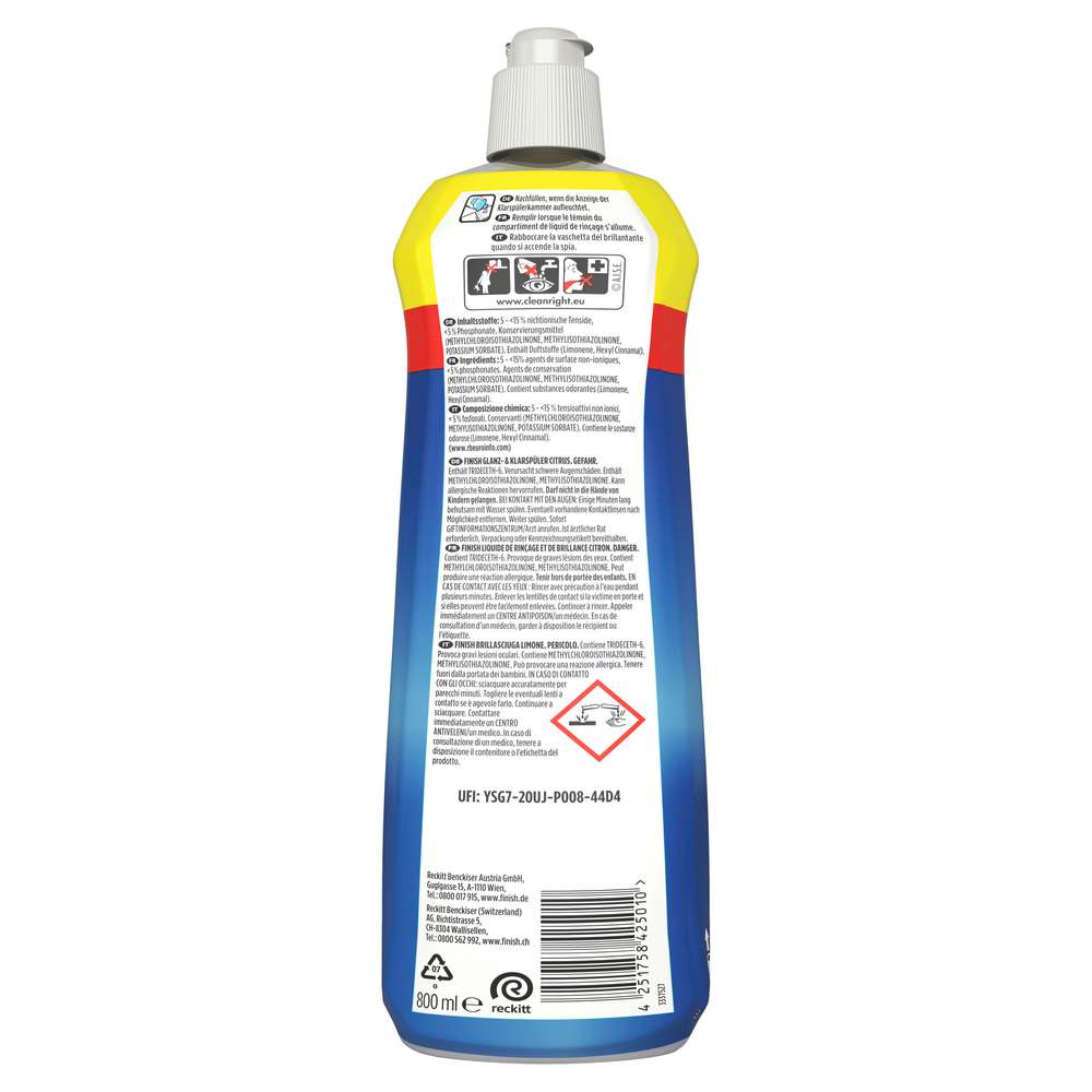 Produktabbildung Finish Klarspüler, Citrus