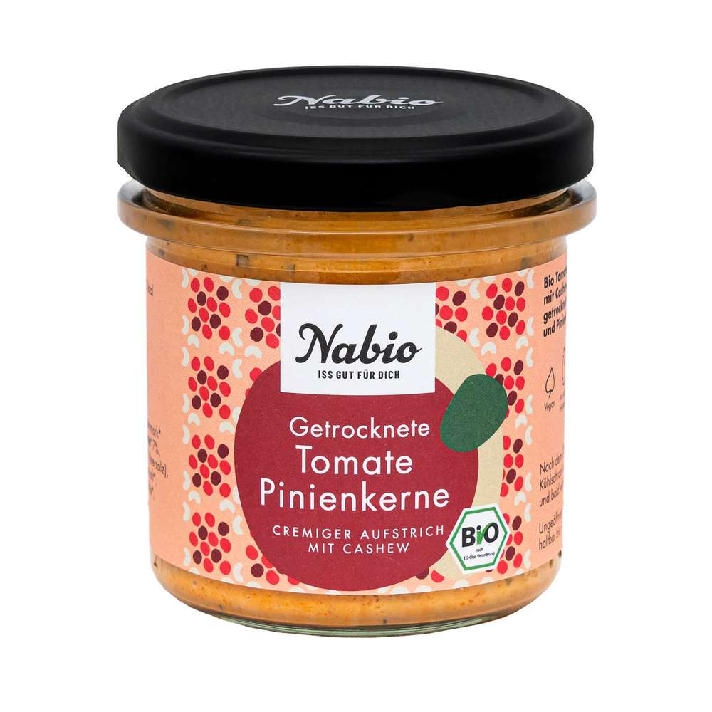 Produktabbildung Nabio Aufstrich Getrocknete Tomate/Pinienkerne/Cashew