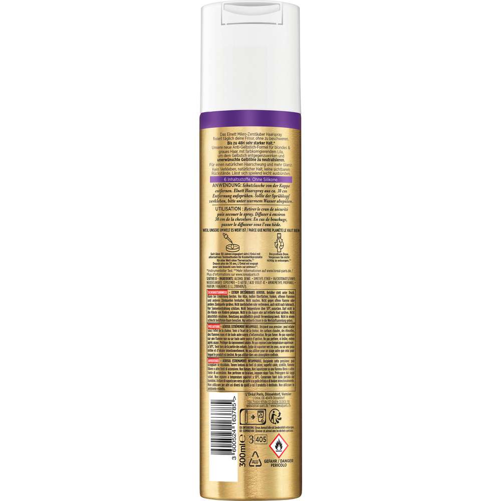 Produktabbildung L'Oreal Paris Elnett Haarspray, Purple Anti-Gelbstich