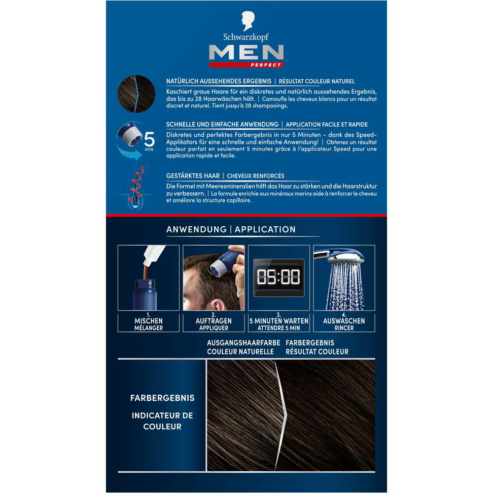 Produktabbildung Schwarzkopf Tönungs-Gel Men Perfect, 80 Natur Schwarz-Braun