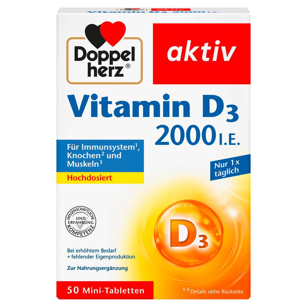 Produktabbildung Doppelherz Vitamin D3 2000IE aktiv