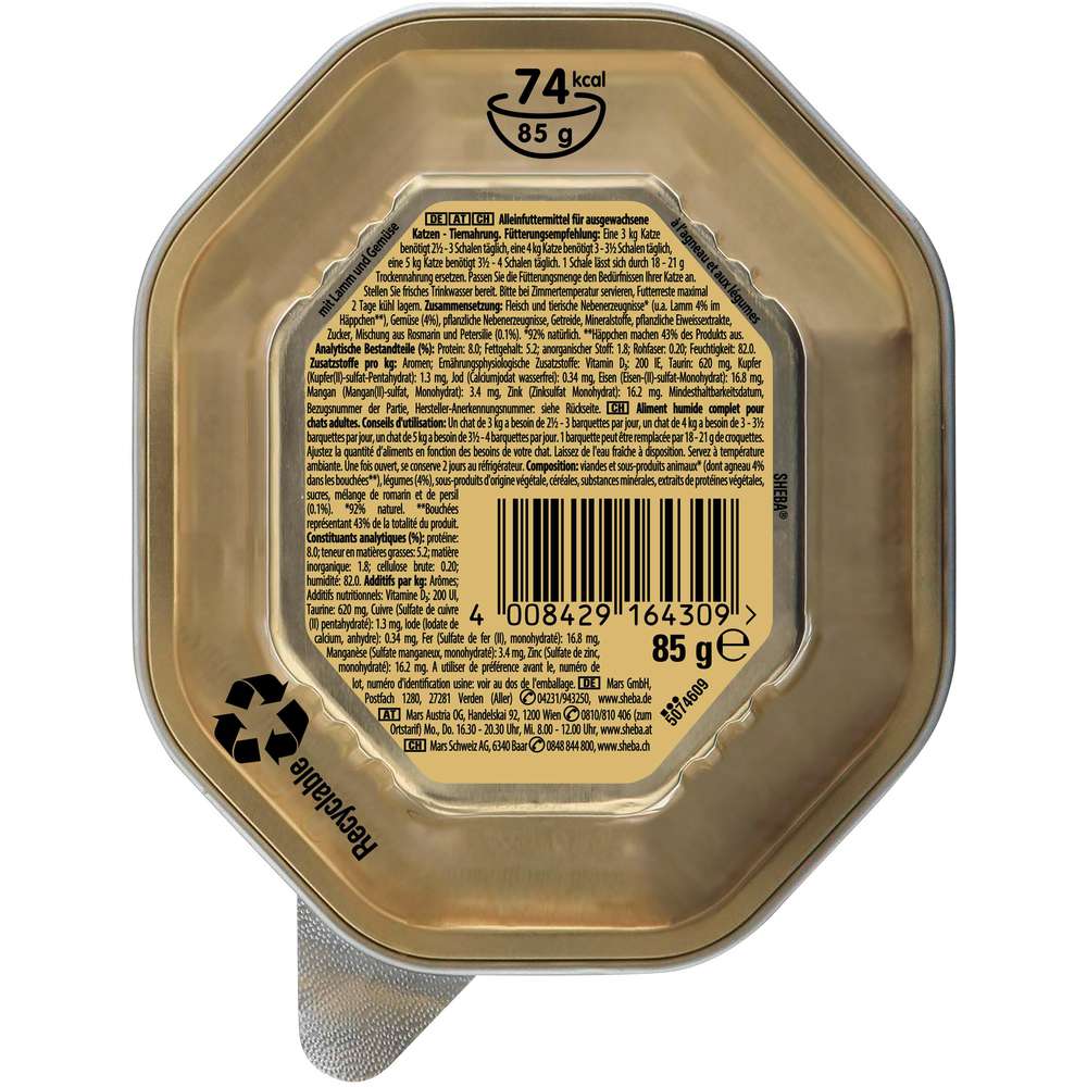 Produktabbildung Sheba Katzen-Nassfutter mit Lamm & Frühlingsgemüse