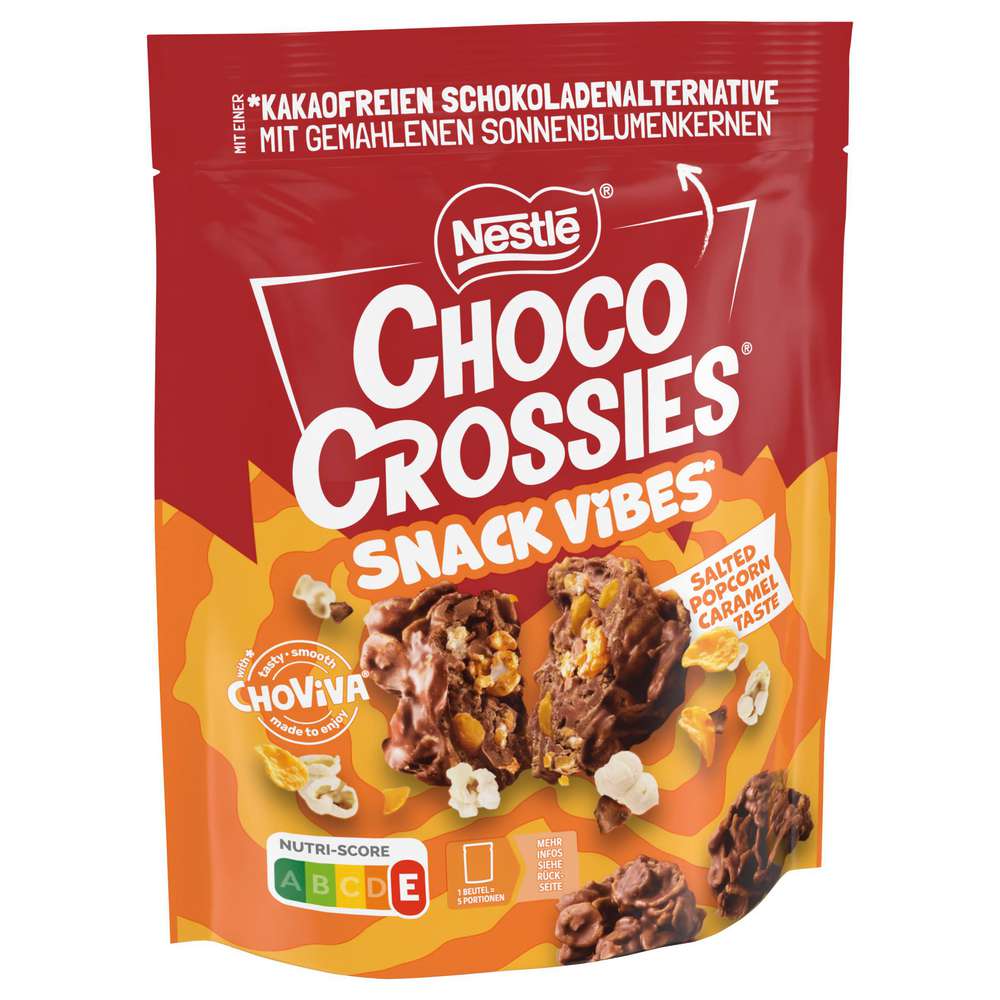 Produktabbildung Nestlé Choco Crossies Snack Vibes, Salted Popcorn Caramel