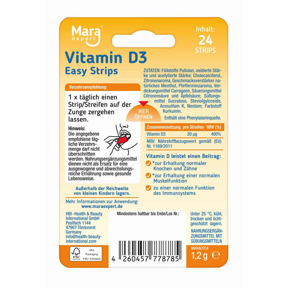 Produktabbildung Mara expert Easy Strips Vitamin D3