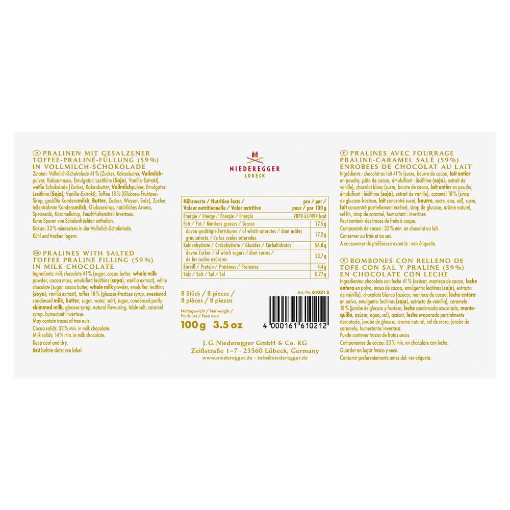 Produktabbildung Niederegger Pralinen Eier Toffee Salted