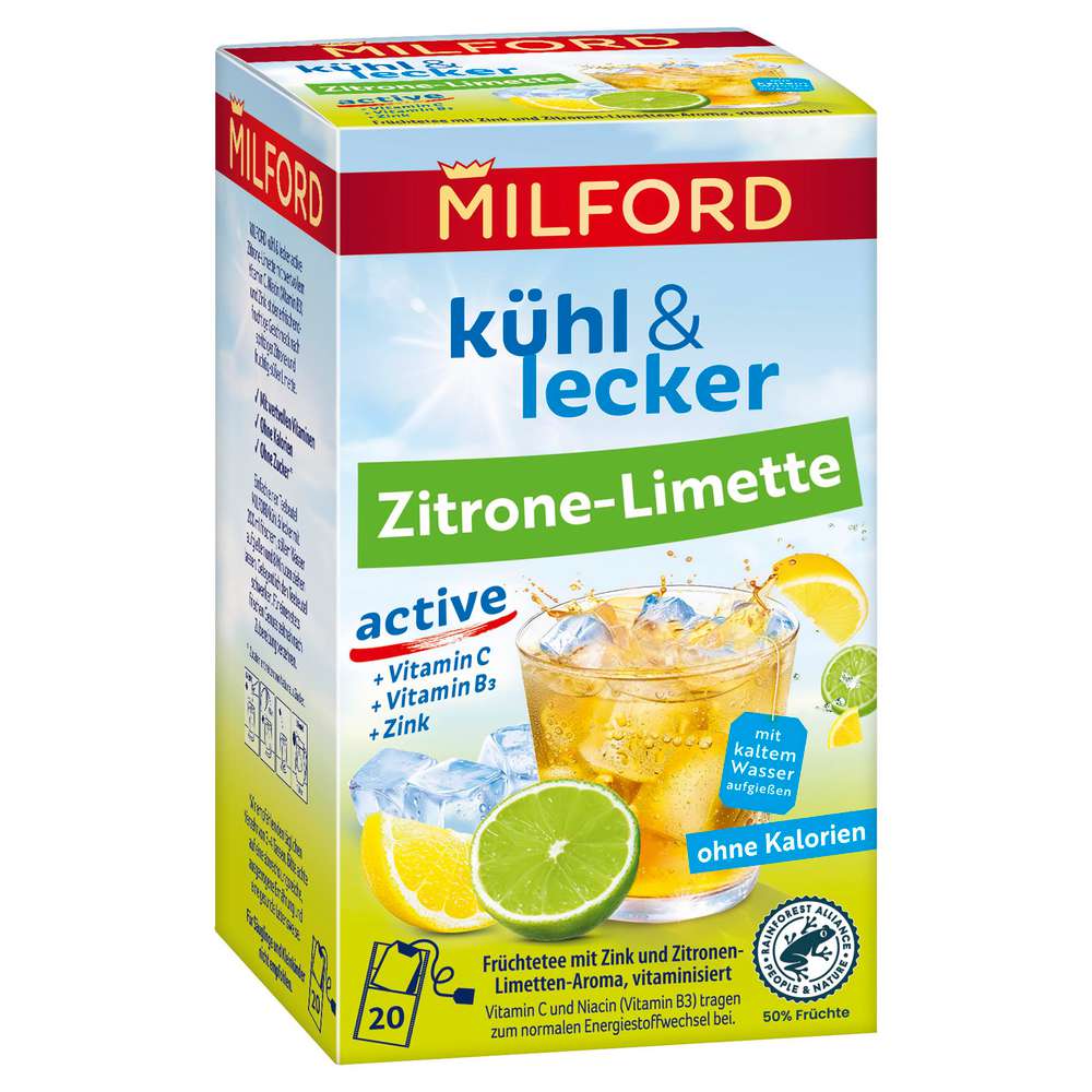 Produktabbildung Milford Früchte-Tee kühl & lecker active, Zitrone-Limette