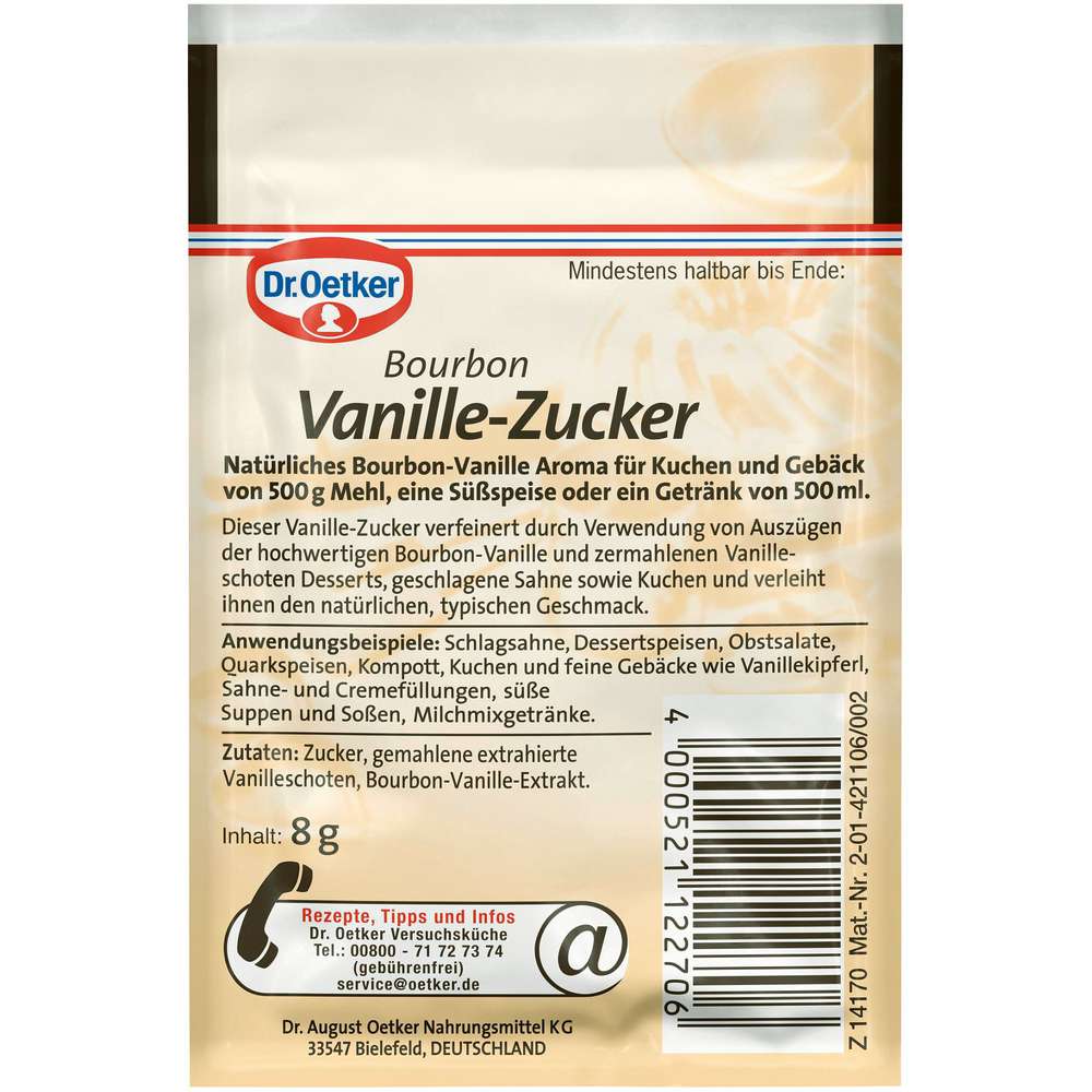 Produktabbildung Dr. Oetker Bourbon Vanille Zucker